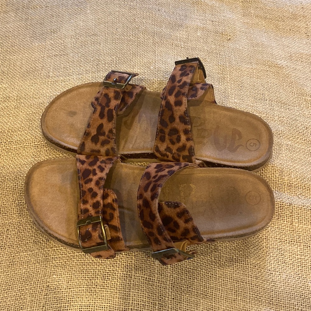 Mad Love, double strap, cork slip on sandals